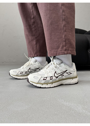 КРОССОВКИ ЖЕНСКИЕ NIKE P-6000 BEIGE / BORDO НАЙК П-6000 No Brand бежевые демисезоны (368647085)