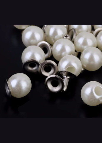 Заклепки Жемчуг акриловый, ручная фиксация, 6 мм, белые, 10 шт No Brand (340485952)