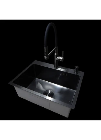 Комплект кухонной мойки NANO BLACK PVD HS60*45 (3.0/1.0 мм) декор Kraft (363262025)
