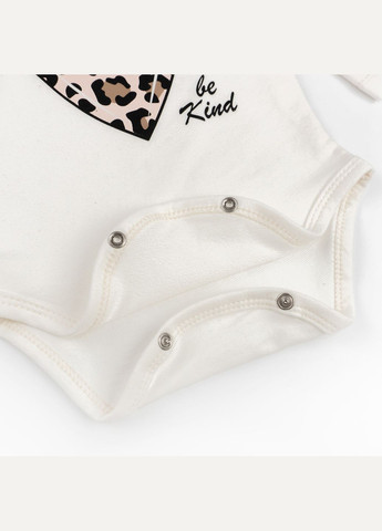 Молочний демісезонний комплект для дівчинки 3 в 1 у леопардовому забарвленні з принтом сердечка leo молочний dexter's