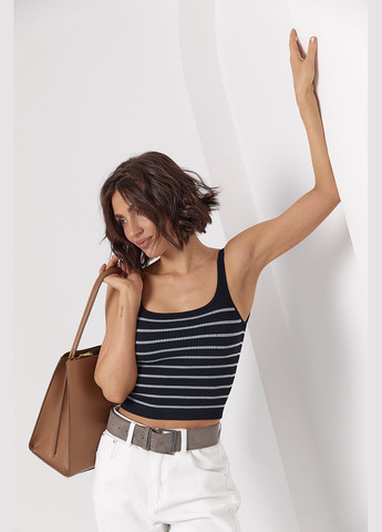 Короткая полосатая майка в рубчик Lurex — 322055508