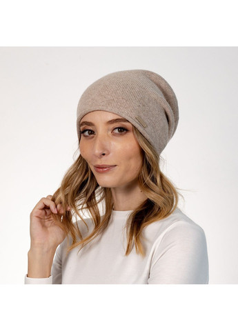 Шапка бини женская шерсть бежевая АЛИМ LuckyLOOK 564-435 (322789430)