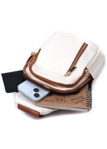 Слинг сумка женская из экокожи Vintage с карманами и регулируемым ремешком белая (sku_22746) No Brand (329853475)