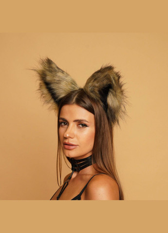 Пушистые кошачьи уши, Коричневые с черным OKOVA (315148704)