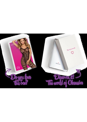 Бодистокинг Bodystocking F213, имитация кружевного боди и резинки для чулок Obsessive (297587004)