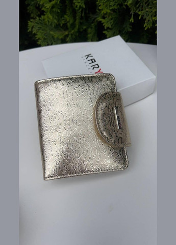 Жіночий гаманець невеликого розміру натуральна шкіра Туреччина на кнопці золото Karya (341322653)