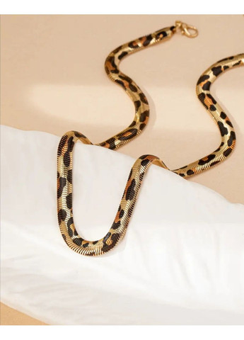 Колье - цепочка, плетение Снейк, леопардовый принт, цвет золото No Brand (349810531)