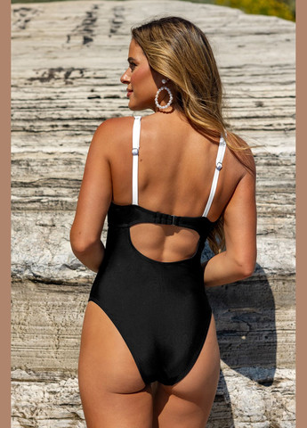 Чорно-білий літній купальник CUPSHE