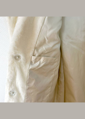 Молочное демисезонное Белое длинное пальто из плащевки. Размер 36 Fashion