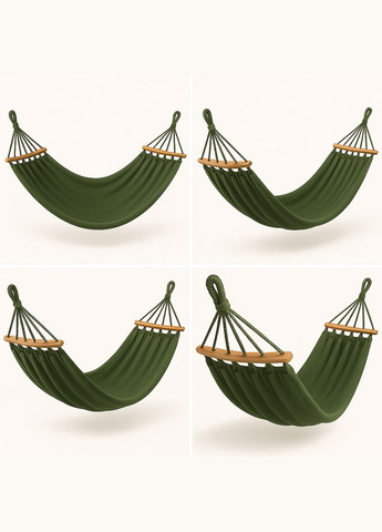 Двухместный гамак с планкой Hygge хаки XXL 200х150 WCG (342120900)