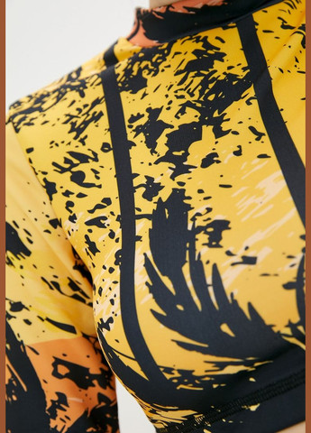 Спортивный топ с длинным рукавом c принтом "Тропик" оранжевый размер S дайвинг 4PROFI (303282916)