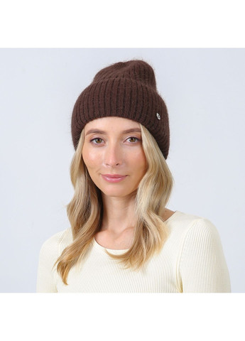 Шапка біні жіноча ангора коричнева MAYVA LuckyLOOK 615-007 (351489068)
