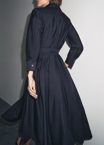 Темно-синее платье Zara однотонное