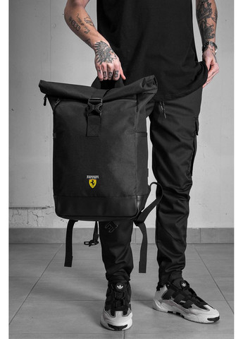 Мужской Повседневный Рюкзак Роллтоп Школьный С Принтом Ferrari Black Without (360641685)