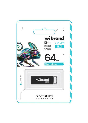 USB флеш накопитель 64GB Chameleon Black USB 2.0 (WI2.0/CH64U6B) Wibrand (315720909)
