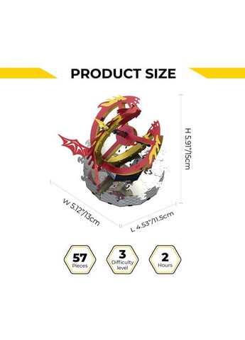 Настільний годинник конструктор із драконом Sun Chaser Dragon Stand Clock Metal-Time MT025 Metal Time (278652254)