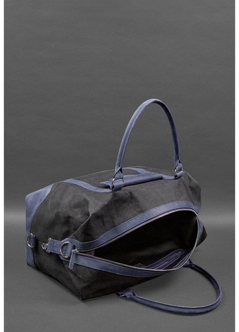 Дорожная сумка из конваса и натуральной темно-синей кожи Crazy Horse BlankNote (348359191)