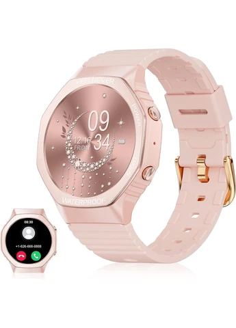 Женские фитнес-часы с функцией звонка (Pink), 1.7" Сенсорный экран, IP67 No Brand (395897955)