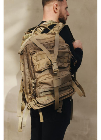Военный тактический рюкзак вместительный, объемом 37 литров, ISARM цвет Coyote, водостойкий материал. HM furnitura (365248685)
