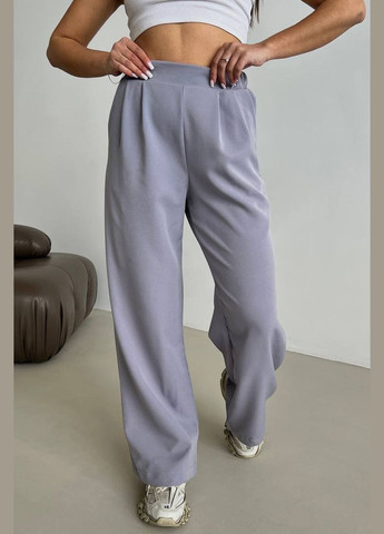 Штани жіночі розкльошені сірого кольору Let's Shop (294607503)