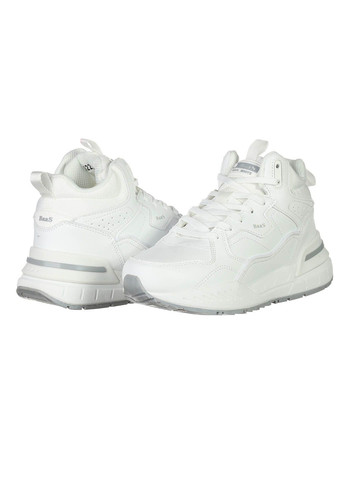 Кросівки жіночі зимові на шнурівці шкіряні на високій підошві повсякденні для прогулянок білі B5223-4c Baas білі зими (305573614)