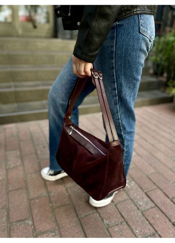 Сумка багет замшевая кожаная средняя бордовая 1820206-4925 ARTiS Bags Сумка (362264205)