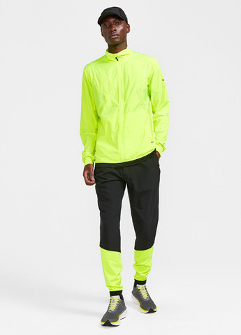 Лаймовая демисезонная спортивная ветровка для бега мужская Craft ADV Essence Wind Jacket
