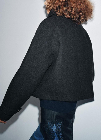 Темно-серое демисезонное Пальто Zara