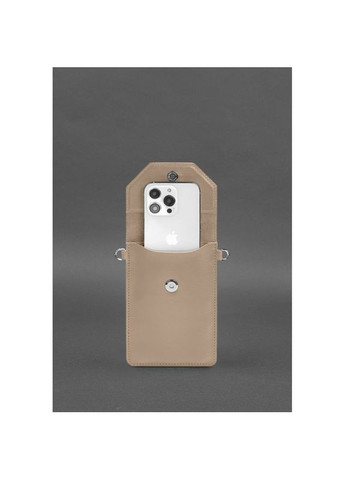 Шкіряна сумка через плече жіночий чохол для телефону maxi Світло-бежевий BlankNote (302008712)