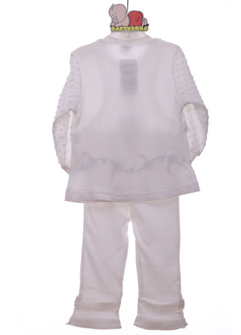 Рожевий демісезонний костюм з довгим рукавом для дівчинки трикотажна квіточка молочна 68 см (37140) BABYKROHA