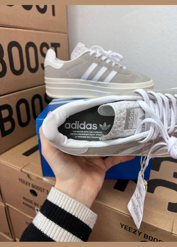 Жіночі кросівки Gazelle platfrom bold grey No Brand сірі демісезони (329695069)