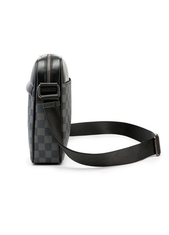 Мужская сумка для документов большая барсетка на плечо черная в клетку стиль Луи Витон для работы и учебы сумка-планшетка ProDobro (363222621)