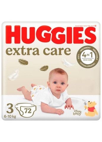 Підгузки Huggies extra care 3 (6-10 кг) 72шт (268140199)
