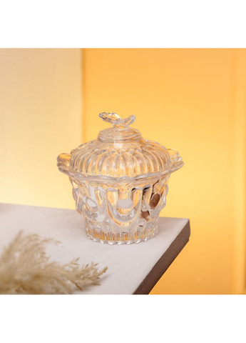 Цукерниця Yiwu Helios з кришкою з кришталевого скла прозора HP-4-113 No Brand (360977792)