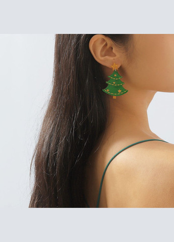Новогодние длинные серьги елки гвозди (12-276) No Brand (314931041)