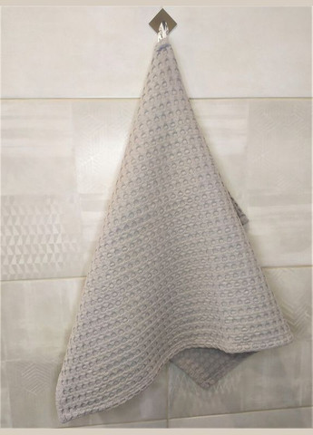 No Brand полотенце вафельное для ванной комнаты 110х65 см серое (5743-2101) однотонный серый производство - Украина