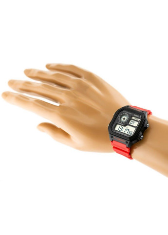 Годинник спортивний водостійкий 1299 (Скмей), колір чорний з червоним ( код: IBW874BR ) Skmei (323139143)