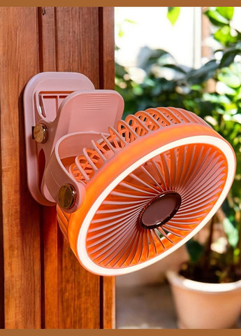 Вентилятор F2-150 аккумуляторный с LED подсветкой и прищепкой - Pink Primo (333720031)