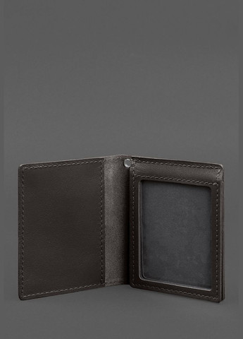 Кожаная обложка для удостоверения офицера ГПСУ (три кармана) тёмно-коричневая (A-028706) BlankNote (328961591)