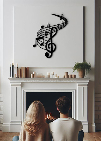 Деревянный декор для комнаты, декоративное панно на стену "Музыка", стиль минимализм 30х38 см Woodyard (292113214)