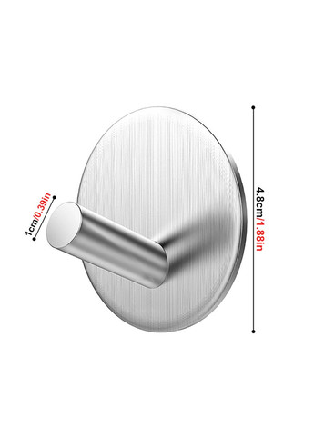 Крючок вешалка KMU1 металлический самоклеящийся - Silver Primo (262296239)