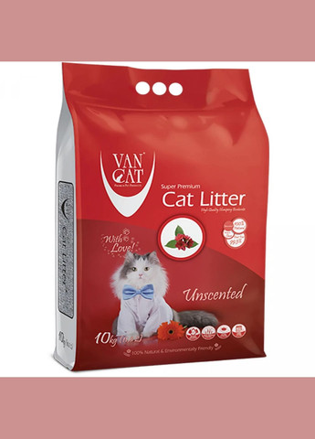 Бентонитовый наполнитель для котов Unscented комкующийся 0.52.25 мм Натурал без запаха 10кг (4473) Van Cat (278308225)