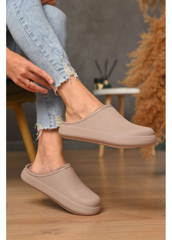 Галоши женские без задника утепленные светло-бежевого цвета Let's Shop (352476723)