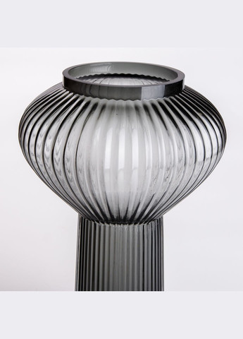 Декоративная ваза-фонарь Beisi стеклянная 30 см серая Yiwu HP-1718 (302975046)