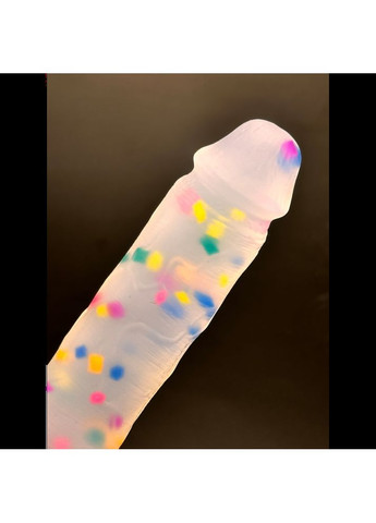 Фаллоімітатор Marty Party M 19 см напівпрозорий з кольоровим вкрапленням всередині силікону Focus (303907144)