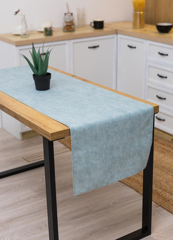 Скатертьдорожка (раннер) "Мрамор бирюзовый" 180х47 см., тефлон Homedec - (318448241)