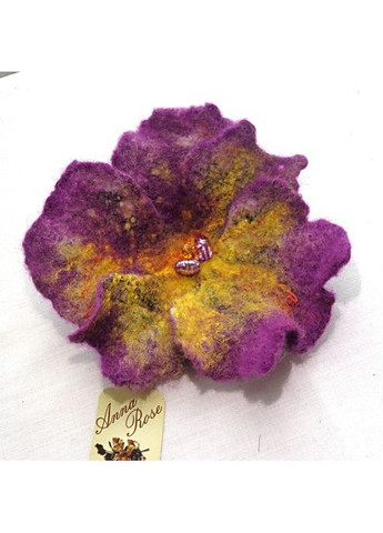 Повстяна брошка квітка ручної роботи фіолетовий колір "Братки Очки" No Brand (349842922)