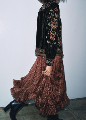 Разноцветная с орнаментом юбка Zara