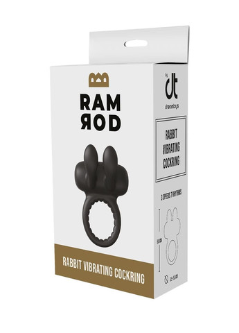 Эрекционное виброкольцо Ramrod Rabbit с ушками для клитора, черное Dreamtoys (329187989)
