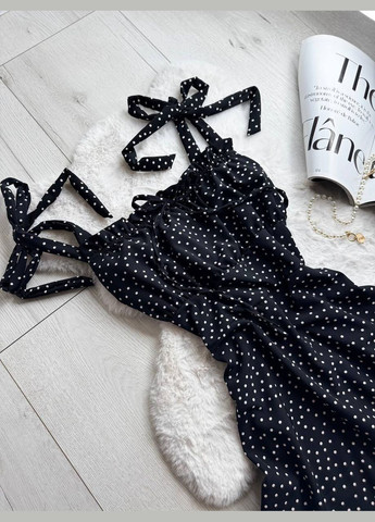 Черное праздничный платье No Brand в горошек